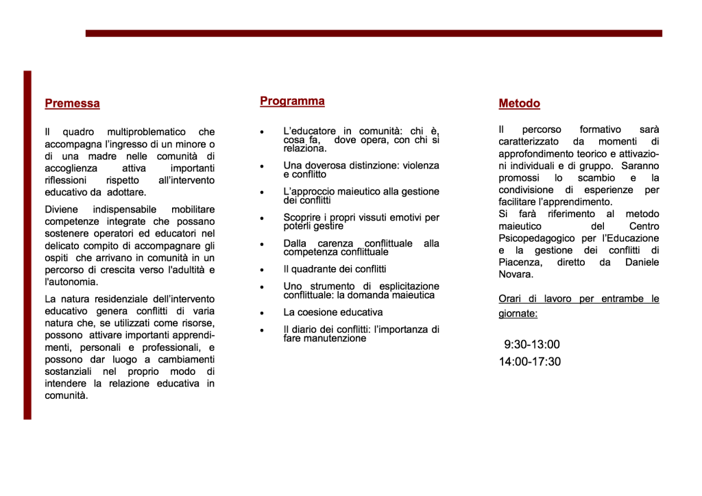 Brochure Comunità e Conflitti 1