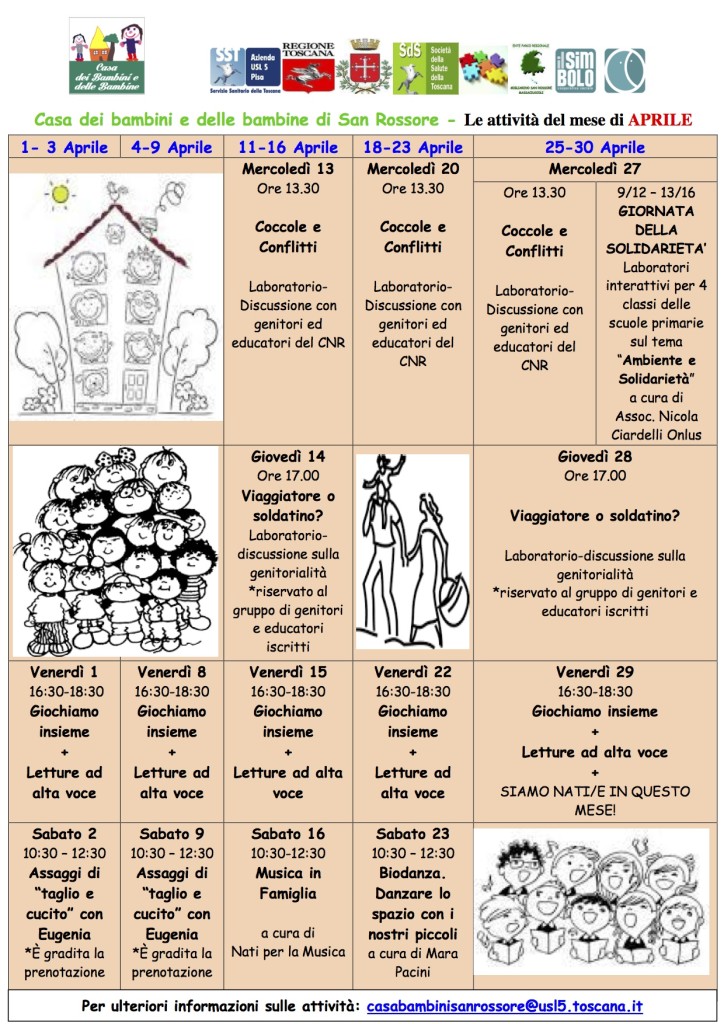 Calendario Aprile