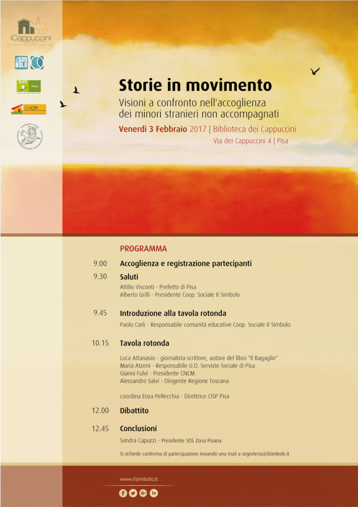 Storie in movimento. minori non accompagnati. tavola rotonda pisa 3 febbraio biblioteca cappuccini